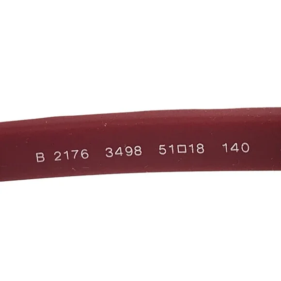 Burberry Eyeglasses Frames B2176 3498 Shiny Black Red Cat Eye Full Rim 51-18-140 - Picture 9 of 10